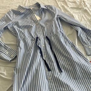 Button down dress with elastic waistband